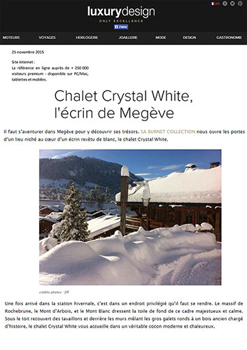 Chalet Crystal White, l'écrin de Megève - Luxury-Design.com 25 novembre 2015